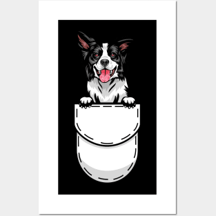 Funny Border Collie Pocket Dog Posters and Art